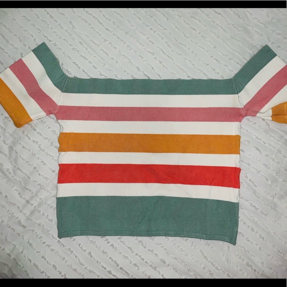 Forever 21 Plus Striped OTS Blouse